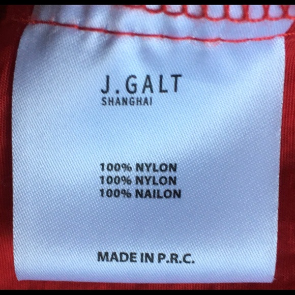 John Galt BRANDY MELVILLE Nylon Hoodie, Red, White - Picture 8 of 8